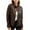 Coffee, variant on XZNGL Womens Casual Leather Jacket with Standing Collar Slim Fitting Jacket Solid Color for Women