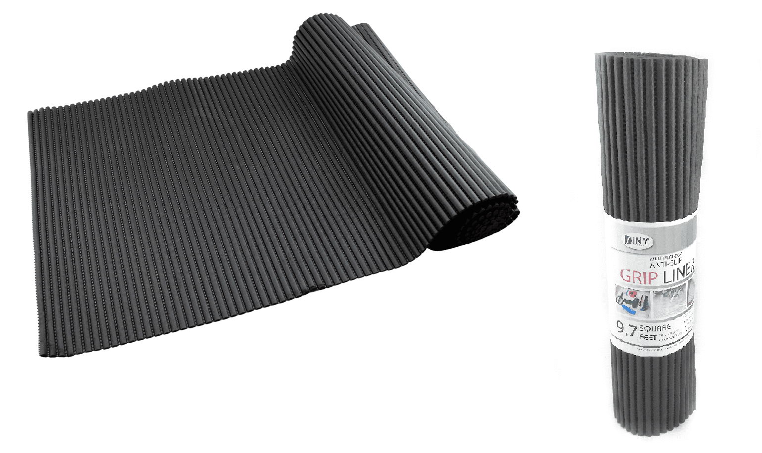 Dependable Industries inc. Essentials Anti-Slip Mat Grip Non Skid - Shelf  and Drawer Liner 12 x 36 - Trim to Fit Black (2 Pack)