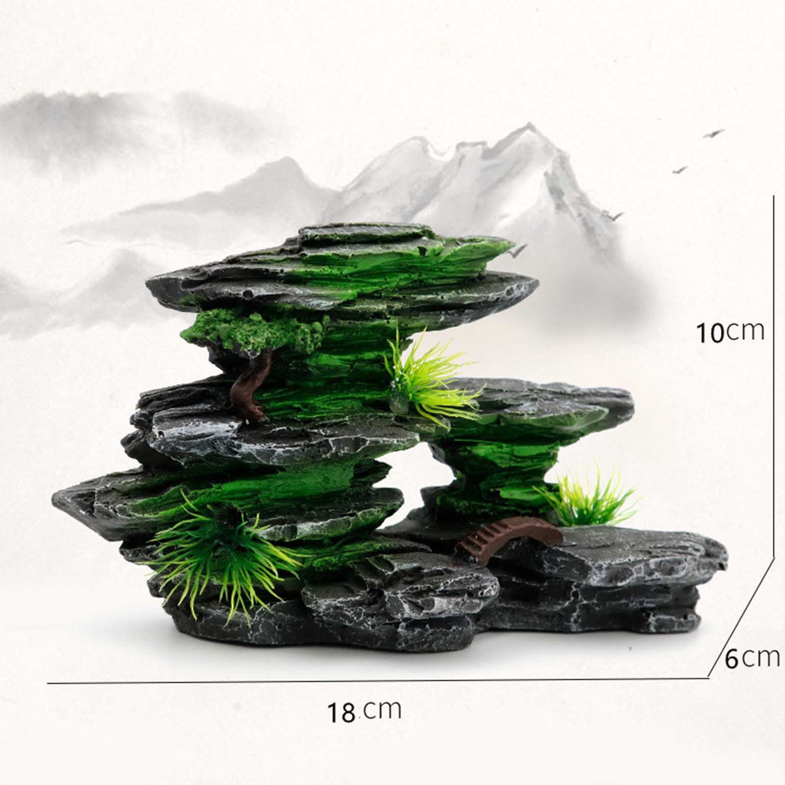 Fish Tank Aquarium Ornaments Rockery Decor,Mountain View Aquarium Ornament, Large Fish Tank Decorations
