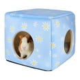 thumbnail image 1 of Methold Casa de madera para hámster, para niños, para espacios pequeños, de bajo mantenimiento, súper suave. Hábitats y jaulas para animales pequeños azul, 1 of 6