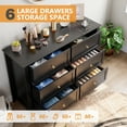 thumbnail image 5 of DSstyles Dresser with 6 Drawers, Modern Dresser with Deep Drawers and Nickel Round Handle, Wood Organizer Storage Cabinet, Dressers for Bedroom, Living Room, Hallway, Black/White/Grey, 5 of 9
