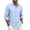 Light Blue, variant on Dwelliawo Men's Linen Shirts Casual comfort Button Down Long Sleeve Shirt Solid Spread Collar Summer Beach Vacation Shirts with Pocket Khaki 2xL