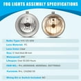 thumbnail image 4 of 1 Pair Fog Lights Assembly for Chrysler 300/Chrysler Aspen/Dodge Durango 2007-2009,Dodge Dakota 2005-2009,Fog Lamps for Jeep Commander/Grand Cherokee 2006-2010 (Black/Clear), 4 of 7
