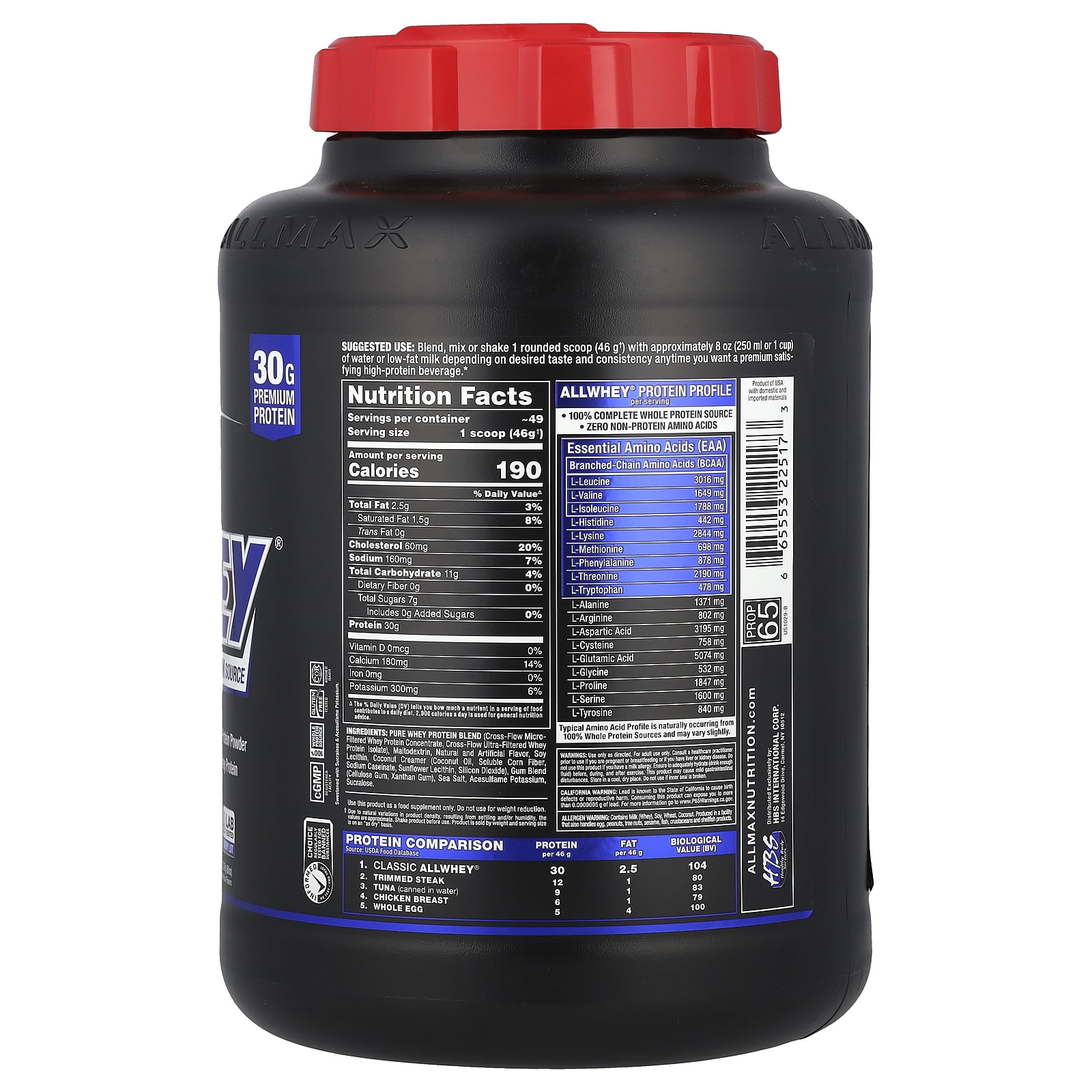 AllMax Nutrition - AllWhey Classic Pure Whey Protein Blend French Vanilla - 5 lbs.