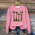 thumbnail image 2 of YUGYXL Womens Cute Print Pullover Fall Long Sleeve Hooded Sweatshirt Loose Comfy Clothes Top Crew Neck Graphic Blouse Pink M, 2 of 4