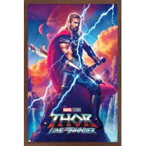 Marvel Thor: Love and Thunder - Thor Odinson One Sheet Wall Poster, 22.375" x 34" Framed