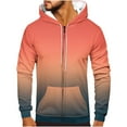 thumbnail image 1 of Sudadera con capucha para hombre, informal, a la moda, con cremallera, estampado degradado, manga larga, sudadera con capucha, blusa de poliéster para hombre, 1 of 4
