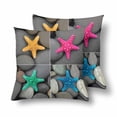 thumbnail image 2 of MKHERT Colorful Starfish And Beach Pebbles Throw Pillowcase Pillow Cover Cushion Couver 18x18 inch, Set of 2, 2 of 2