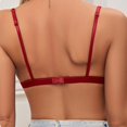 thumbnail image 6 of Jinhomg Women's Lace Bralettes Triangle Wireless Bras with Adjustable Straps V Neck Soft Unpadded Scalloped bras Wine 707580AB, 6 of 7