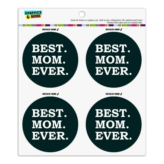 Best Mom Ever Refrigerator Fridge Locker Vinyl Circle Magnet Set