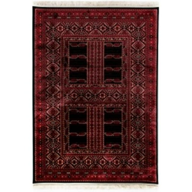 Dynamic Rugs CR101416232090 Tapis Couronne & 44; Rouge et Noir - 9,2 x 12.10 Po.