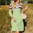thumbnail image 3 of Pink Polka Dot And Stripe Pattern-1 Womens Summer Dress Tie Back A Line Flare Dress, 3 of 9