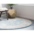 thumbnail image 6 of Unique Loom Gneis Salzburg Rug Light Blue/Gray 4' 1" Round Floral Traditional Perfect For Dining Room Entryway Bed Room, 6 of 7
