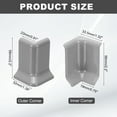thumbnail image 2 of Uxcell Self Adhesive Baseboard Corner Blocks, 2.2 Inch Wall Edge Corner Protector 2 Inside + 2 Outside Corners-connector for Wall Floor Furniture Edge(Gray), 2 of 7