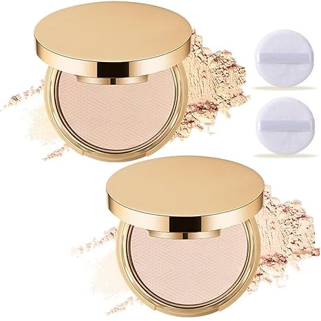 Poudre Compacte Compacte Fixatrice Imperméable, Fixateur de Maquillage Imperméable, Contrôle la Brillance et Lisse les Ridules, Poudre Compacte Légère, Contrôle du Sébum Longue Tenue