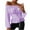 Purple, variant on Odeerbi Shirts for Women Tops Blouses 2025 Long Sleeve Off-Shoulder Ruffled Elastic Tie Tunic Purple