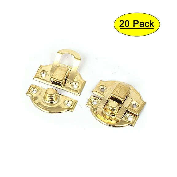 Unique Bargains Metal 29mm x 27mm Box Decorative Lock Hasp Toggle Latch Gold Tone 20pcs