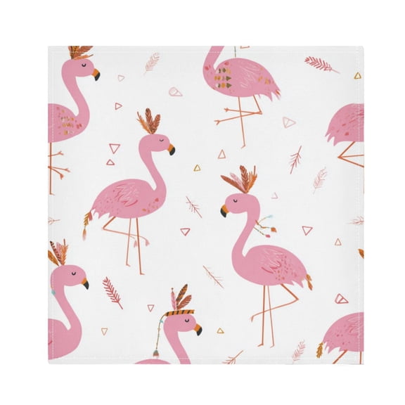 1 Pack 20'' x20" Satin Table Napkins Dinner Napkins for wedding Party Decoration events Cute Pink Flamingo Pattern