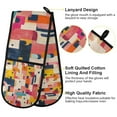 thumbnail image 2 of Yayeee Double Oven Mitt Kitchen Heat Resistant Baking 35" x7" Quilted Glove, Art Geometric, 2 of 6