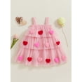 thumbnail image 3 of ZINTAOZT Kids Girl Layerd Tulle Dress Sleeveless Heart Star Sequin Dress Toddler Girl Valentine Princess A-Line Dress, 3 of 8