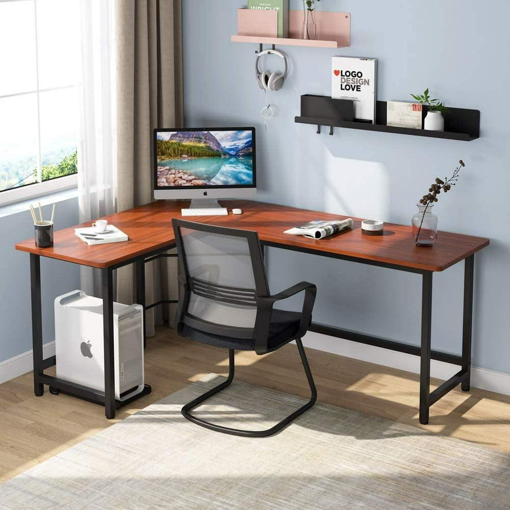 Tribesigns Modern LShape Desk, Corner Computer Desk with CPU Stand