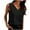 Black, variant on Vibrex Women's Solid Color Linen V-Neck Tank Fashion Solid Color Back Pleated Sleeveless T-Shirt Womens Loose Casual Tank Tops Sleeveless Summer Tops