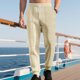 thumbnail image 1 of Ceisia Men Solid Color Gift Loose Wide Leg Pants Drawstring Elastic Waist Casual Straight Trousers, 1 of 8