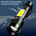 thumbnail image 5 of Hxlamzoo Ultra-Bright LED Flashlight with USB Charging, Magnetic Tail & Zoomable Design - 1200mAh Rechargeable, COB Side Lighting, 3 Modes Portable Aluminum Torch, 5 of 8