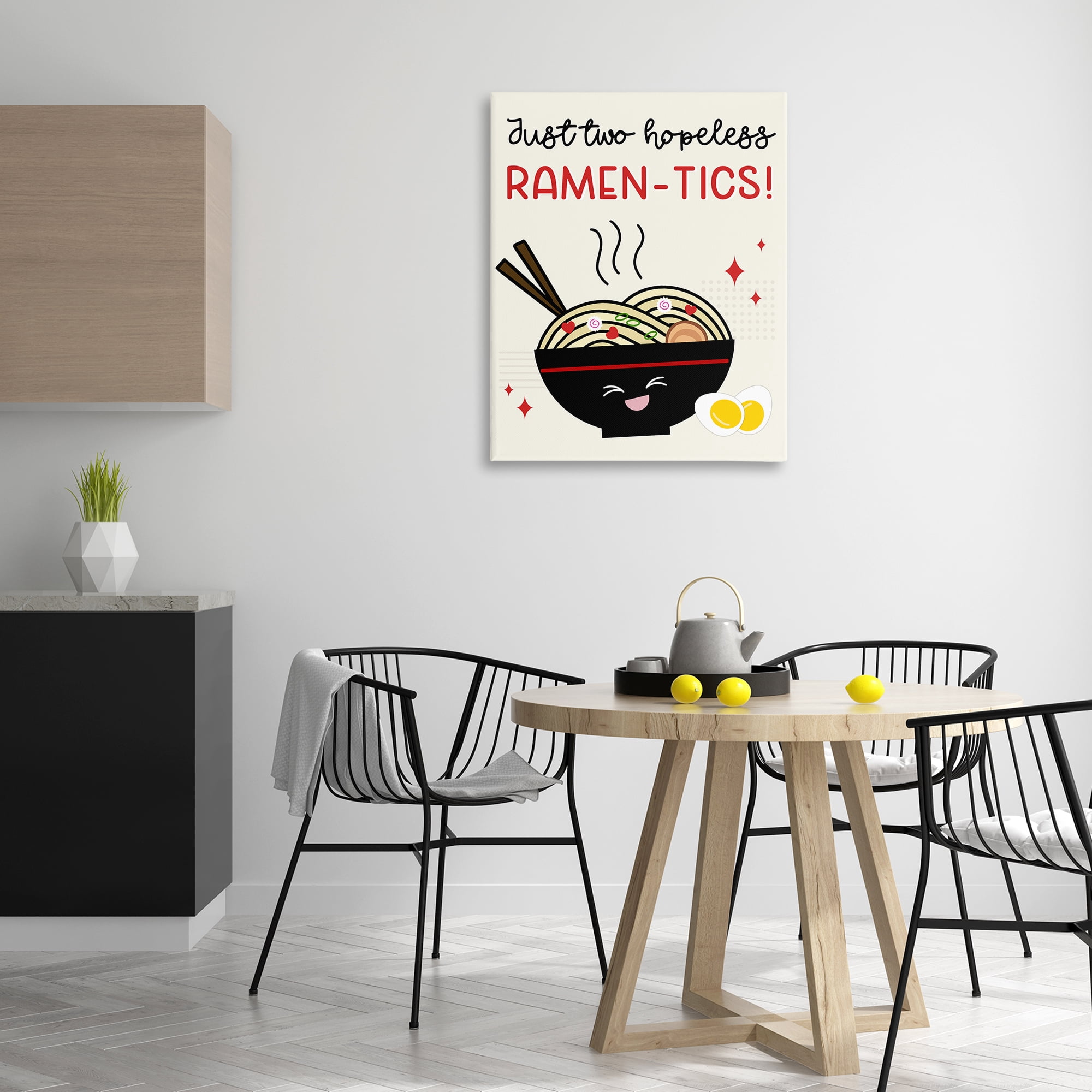 Stupell Industries Two Hopeless Ramen-tics Food & Beverage Painting Wrapped Canvas Art Print Wall Art, 30 x 40