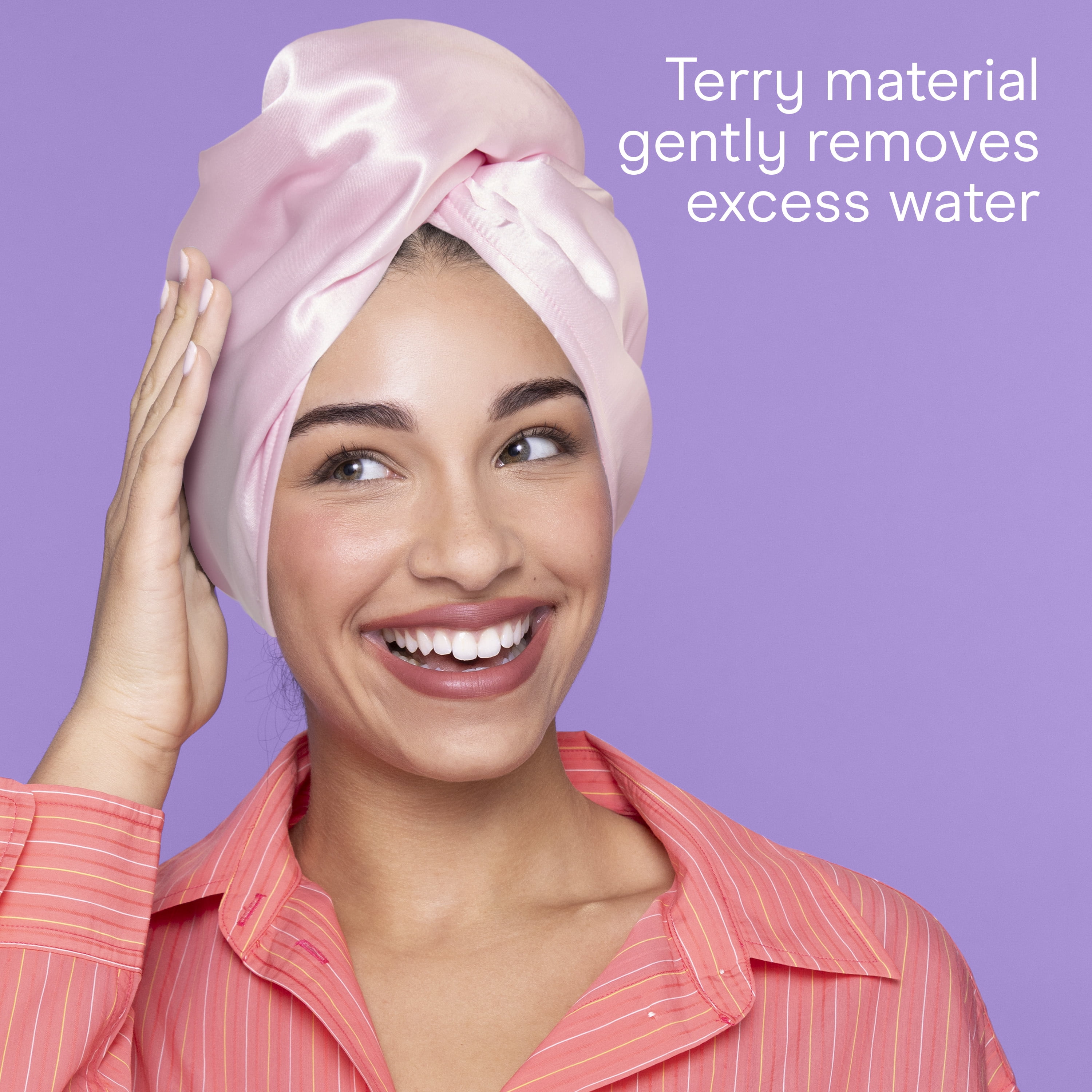 Conair 2n1 Reversible Hair Towel, Terry & Satin, Frizz Control, All Hair Types, 1 Count