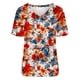 thumbnail image 4 of Camisetas con estampado floral con cuello en V para mujer Blusas femeninas cómodas a la moda Tops OAVQHLG3B Store  lin121212, 4 of 4