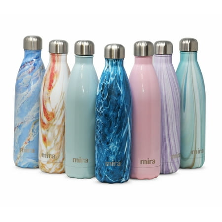 MIRA Vacuum Insulated Travel Water Bottle | Leak-proof Double Walled Stainless Steel Cola Shape Sports Water Bottle | No Sweating, Keeps Your Drink Hot & Cold | 25 Oz (750 ml) | Dynamic (Best Flask For Keeping Water Hot)