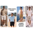 thumbnail image 5 of RICHCOIN Men's Linen Casual Classic Fit Short Drawstring Summer Beach Shorts with Pockets, 5 of 7