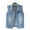 Blue, variant on EGNMCR Women's Casual Denim Vest, Sleeveless Frayed Ripped Long Denim, Jean Jacket Women Spring And Solid Sleeveless Jacket Outerwear Women's denim jacket