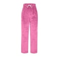 thumbnail image 5 of hotojiny Womens Fleece Pants Winter Warm Flannel Fuzzy Soft Pants Comfy Baggy Wide Leg Lounge Trousers with Pocket, 5 of 5