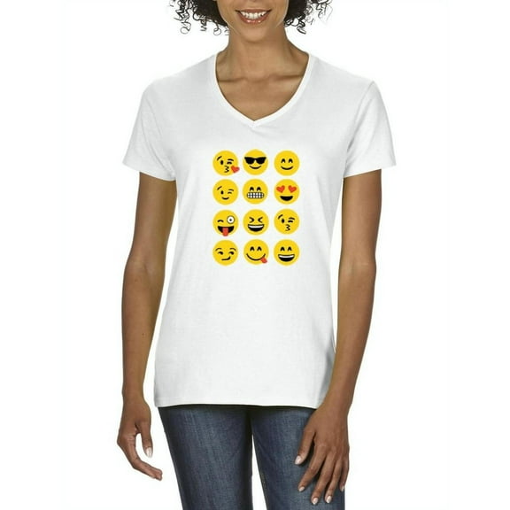 IWPF - Women's T-Shirt V-Neck Short Sleeve - Emoji Group