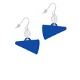 thumbnail image 2 of Delight Jewelry Acrylic 1.25" Royal Blue Megaphone Silvertone Leaf French Earrings, 2 of 5