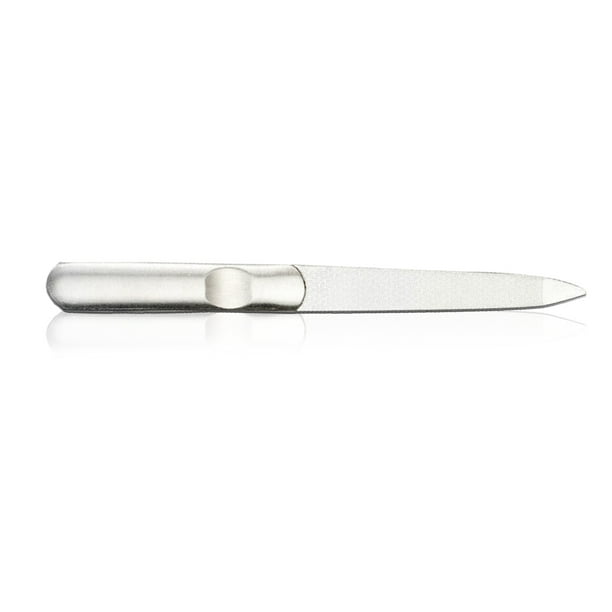 Lima De Uñas Profesional Qarigey Acero Inoxidable Doble Cara 11,7cm Plata
