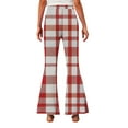 thumbnail image 4 of Ugoldhm Girls Plaid Flare Pants - Bell Bottom Fleece Lined Trousers Winter Warm Pants for 5-16Y, 4 of 6