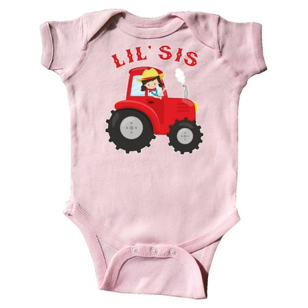 

Inktastic Farmer Tractor Little Sis Gift Baby Girl Bodysuit