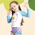 thumbnail image 2 of Toddler Little Girls Swimsuits Two Piece Summer Rash Guard Long Sleeve Floral Prints Beachwear Bikini Swimwear for Girls 4-9T, 2 of 7