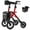 Red, variant on MAXWALK Rollator Walker for Tall Seniors, 12'' All Terrain Big Rubber Wheels, Foldable Walker with Backrest, Adjustable Handle & Seat for 5.3-7ft, Black