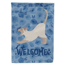 Carolines Treasures CK5070CHF Thai Lilac Cat Welcome Flag Canvas House Size Large multicolor
