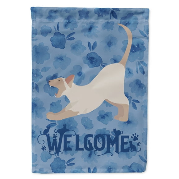 Carolines Treasures CK5070CHF Thai Lilac Cat Welcome Flag Canvas House Size Large multicolor