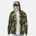 thumbnail image 4 of Kll Funny Sloths In The Forest Print Men'S Women’s Upf 50+ Sun Protection Outdoor Hoodie Jacket Long Sleeve Fishing Hiking Performance Shirt- Medium, 4 of 8