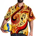 thumbnail image 4 of Note Men's Hawaiian Button Down Printed Short Sleeve Summer Beach Shirts, 4 of 6