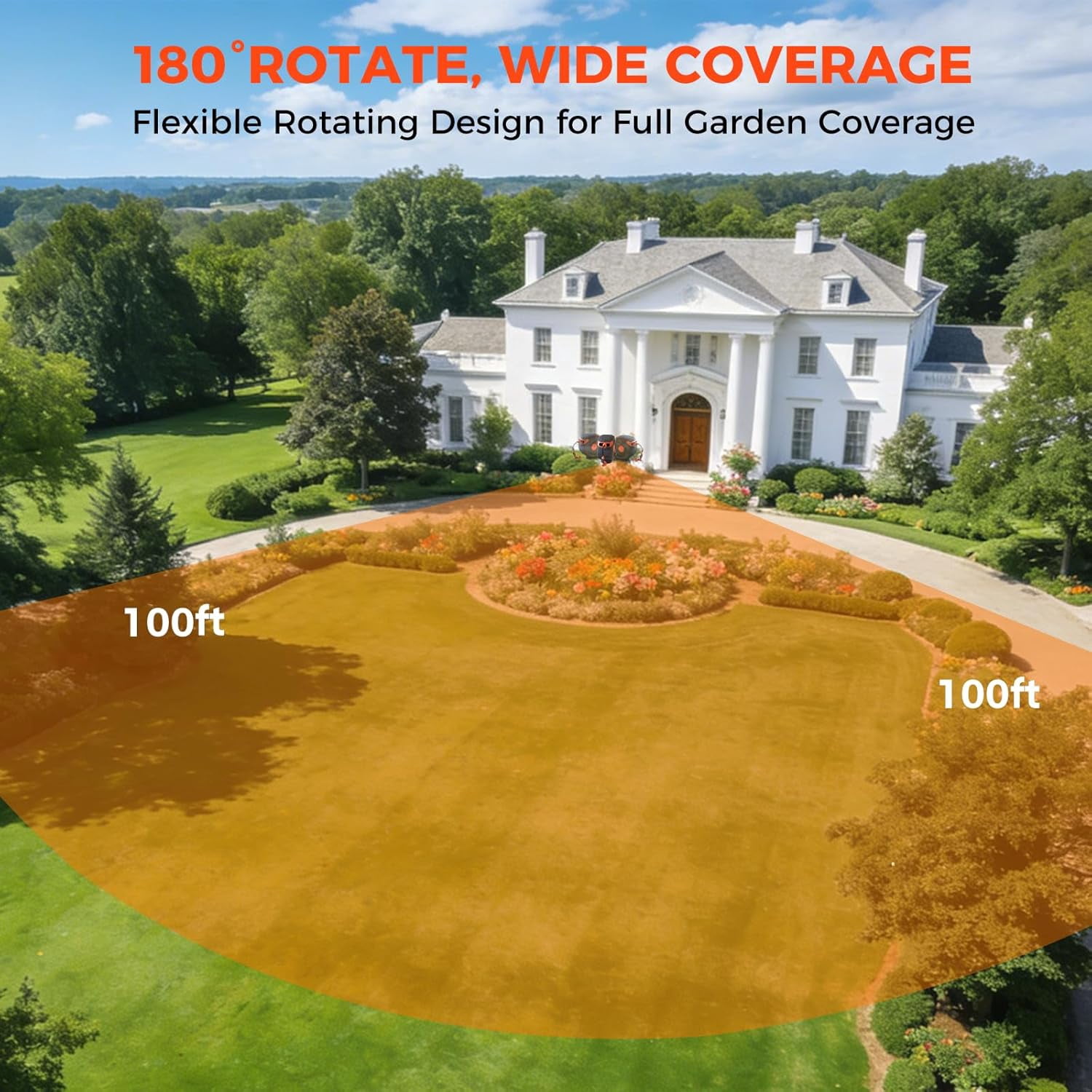 NEOTEC 100ft 1/2 Inch Retractable Garden Hose Reel-Wall Mounted Auto Slow Return Hose Reel with Any-Length Lock, 180° Swivel Bracket-Heavy Duty 3-Layer PVC Hose for Yard