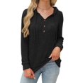 thumbnail image 3 of Hoodies Long Sleeve V-Neck Casual Sweatshirts Fall Outfits Pullover Winter Clothes Black XL, 3 of 6