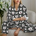 thumbnail image 6 of Yiaed Husky Print Pajamas Women's Long Sleeve Sleepwear Soft Button Down Loungewear Pjs Lounge Set Nightwear Womens Pajama Pants-Medium, 6 of 7