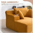 thumbnail image 6 of Lunale Chaise Lounge Indoor, Oversized Upholstered Lounge Chair, Plush Sleeper Sofa Bed, No Assembly Required, Orange Corduroy, 6 of 12